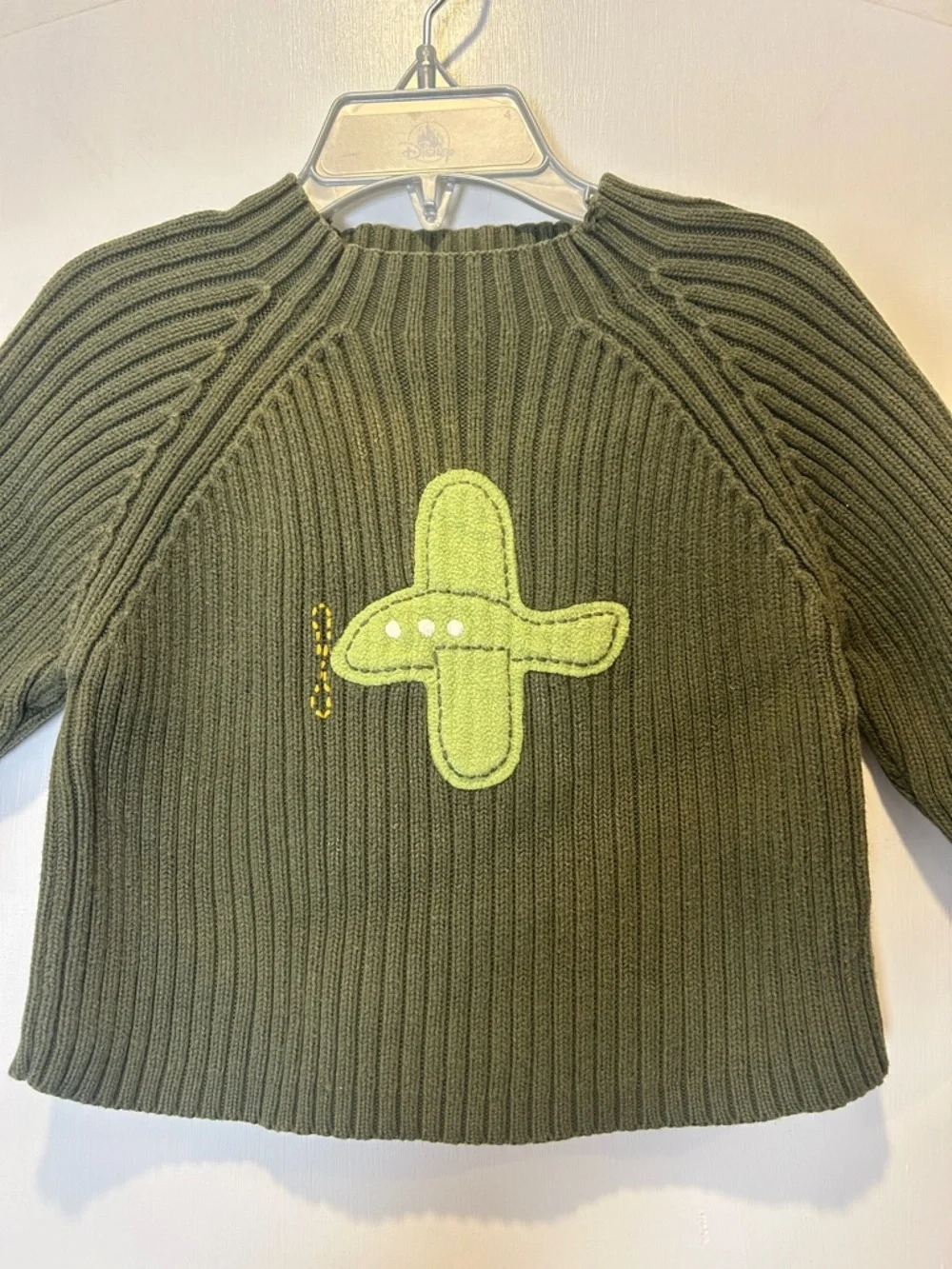 Gymboree Olive Green Ribbed Knit Sweater with Appliqué size 18-24m